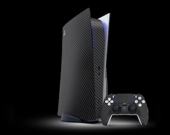 Peau en fibre de carbone PS5 | Vinyle 3M | Habillage intégral avec la possibilité d'ajouter un habillage pour la manette