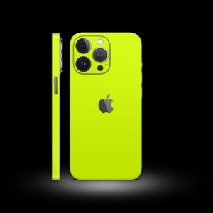 iPhone Neon Skin 3M Vinyl Full Wrap Skin for all iPhone Models Yellow, Back Skin