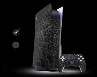 Aspect camouflage pour PS5 | Vinyle 3 M | Habillage intégral avec la possibilité d'ajouter un habillage pour la manette