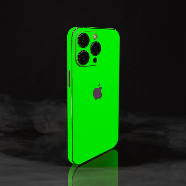 iPhone Neon Skin 3M Vinyl Full Wrap Skin for all iPhone Models Green, Back + Frame