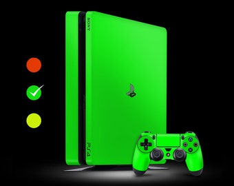 Aspect néon pour PS4 | Vinyle 3 M | Habillage intégral avec la possibilité d'ajouter un habillage pour la manette