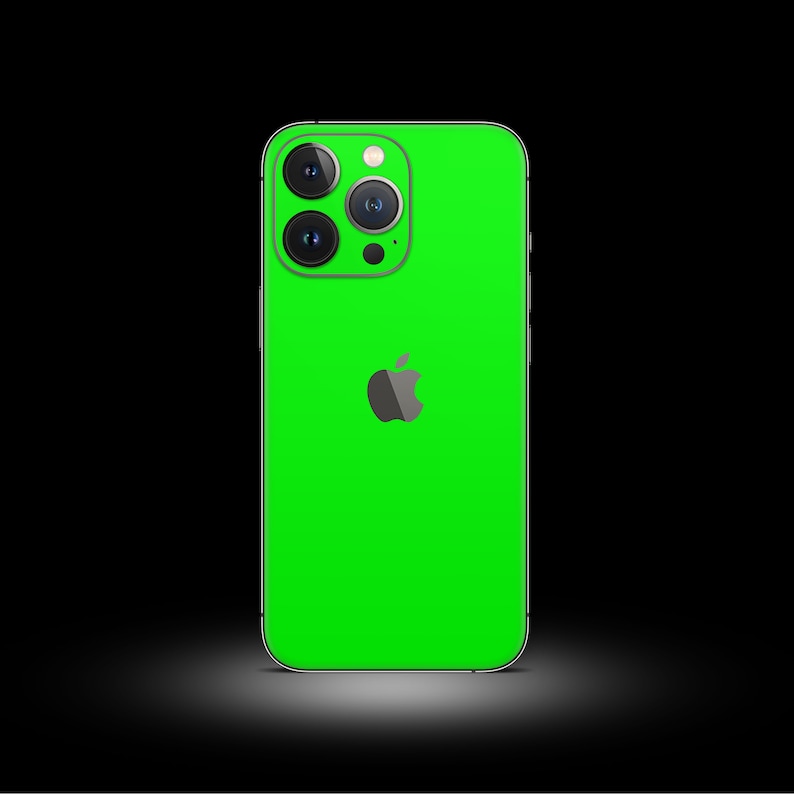 iPhone Neon Skin 3M Vinyl Full Wrap Skin for all iPhone Models Green, Back Skin