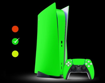 Aspect néon pour PS5 | Vinyle 3M | Habillage intégral avec la possibilité d'ajouter un habillage pour la manette
