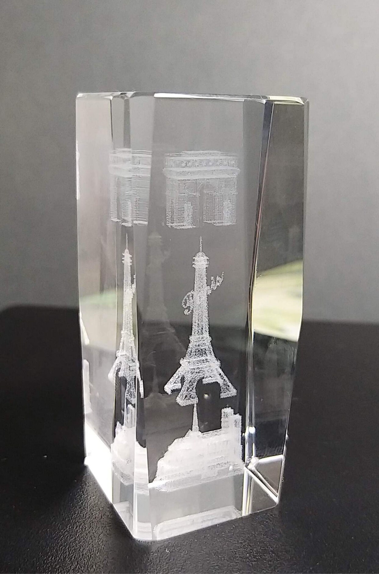 3D Etched Hologram Paperweight Laser Cut Glass Paper Press Decorative ...