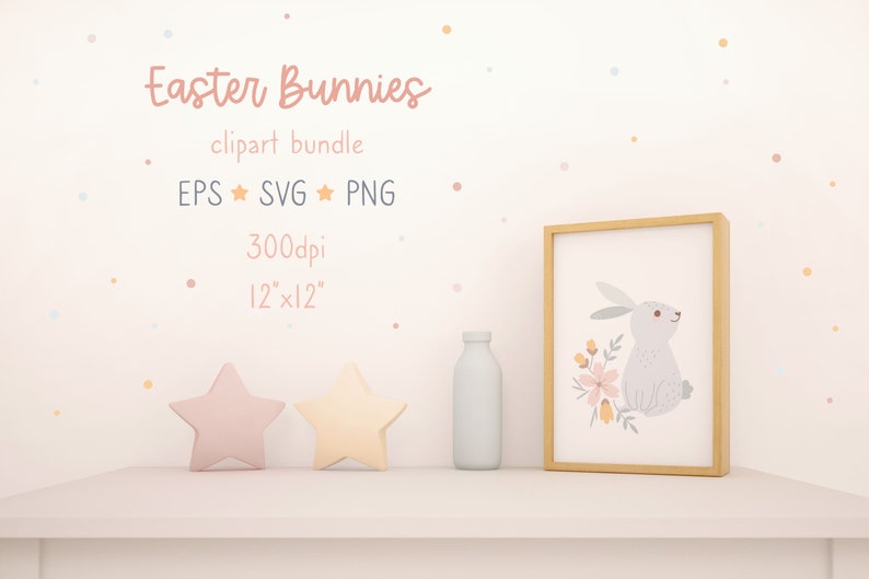 Cute Easter Bunny Clipart Bundle. SVG PNG EPS Cutting Files - Etsy