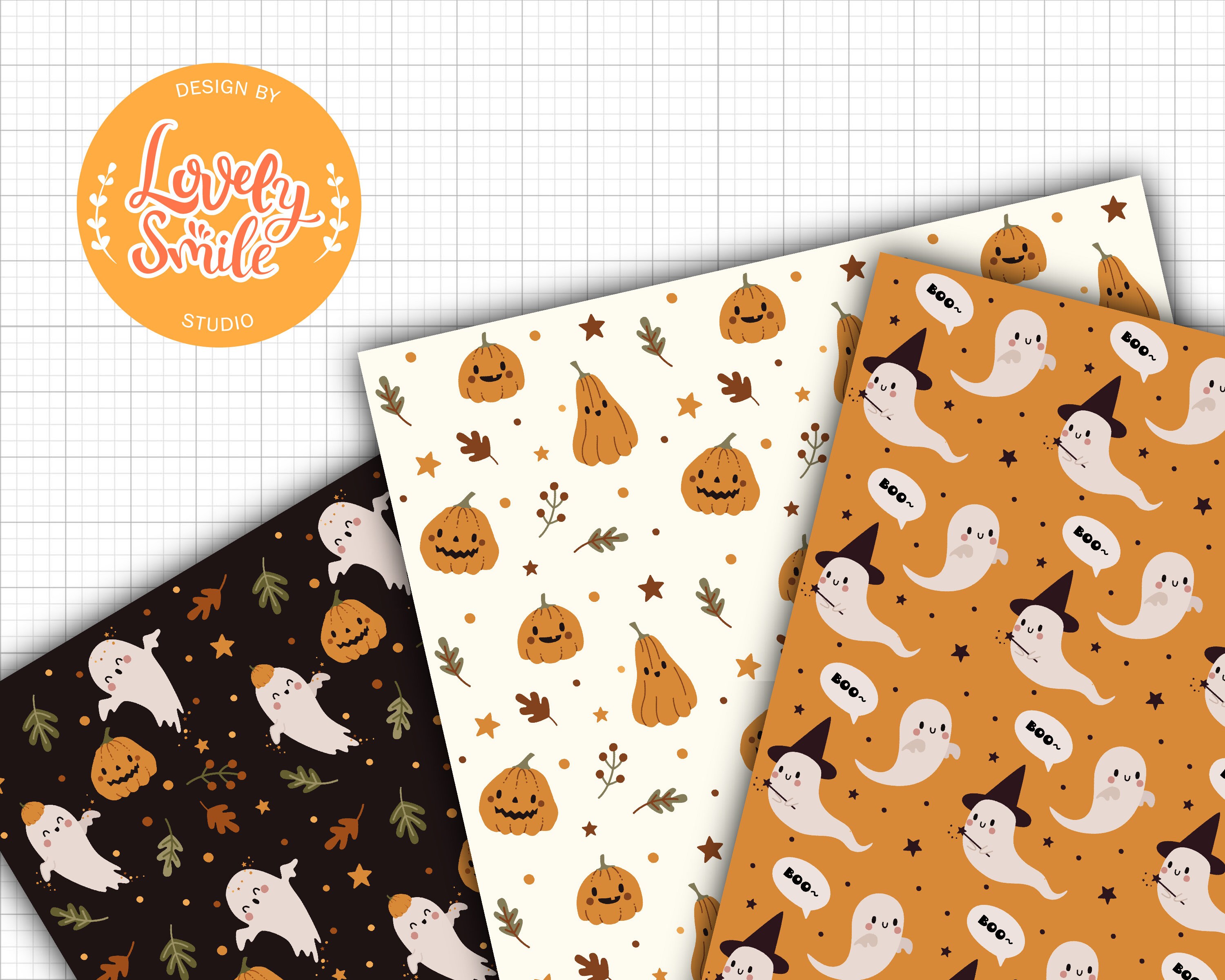Spooky Cute Halloween Collection. Ghosts and Pumpkins Svg, Png, Eps ...