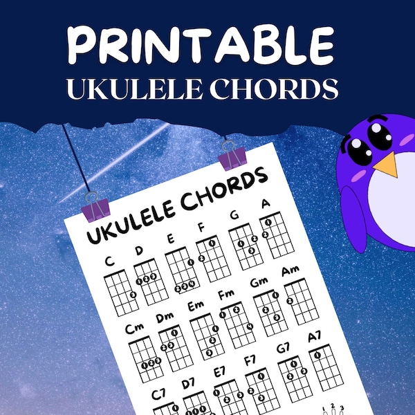 Ukulele Chords! Instant Print -- Great for Beginners!
