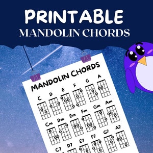 Mandolin Chords for Beginners! Great for Teachers and Students. Instant Download!