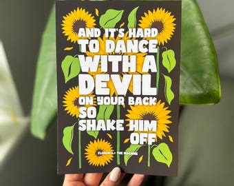 Florence + The Machine Print | Shake It Out Wall Art | F+TM Wall Art | Indie Poster | Lyric Print | Sunflower Wall Art | Home Decor