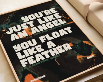 Radiohead 'Creep' Lyrics Print: 90s Indie Wall Art