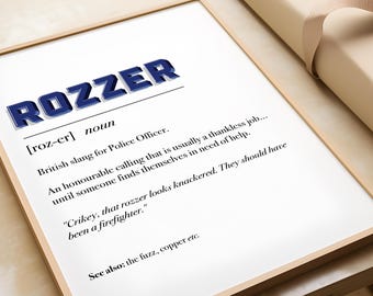Rozzer Definition Print: Funny Police Officer Gift