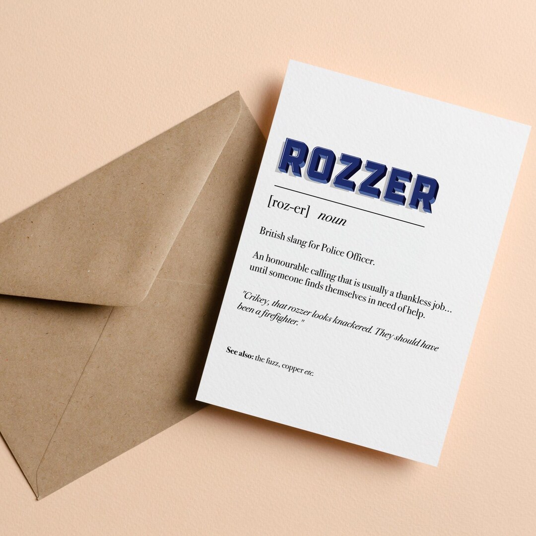 Police Officer Card | Rozzer Greeting Card | Funny British Slang Police ...
