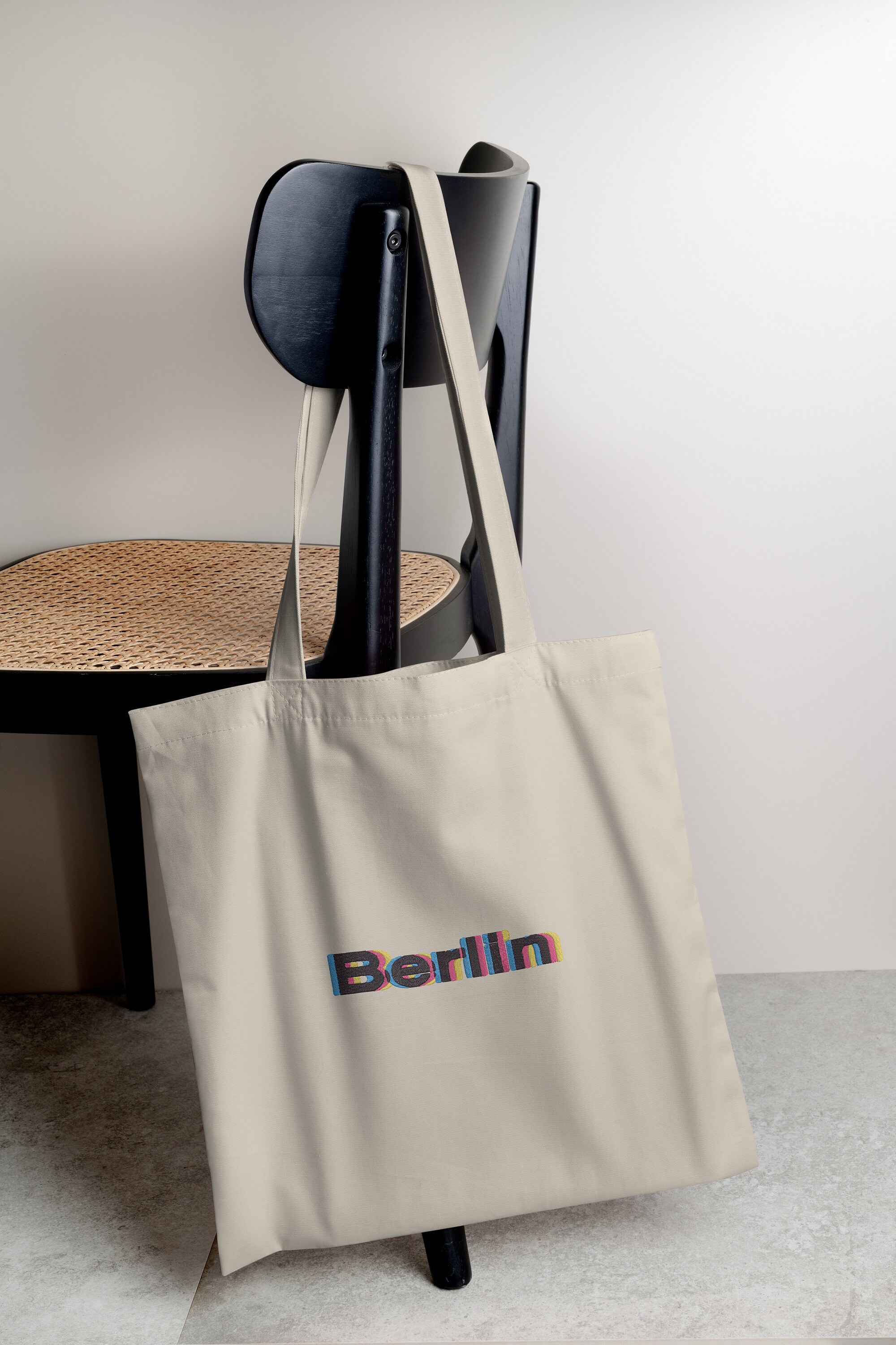 Anaglyph 3D Word Embroidered Tote Custom Design Cotton Etsy