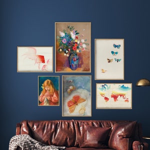Vibrant Vintage Gallery Printable Wall Art | Set of 6 | Eclectic Gallery Wall Art Printable