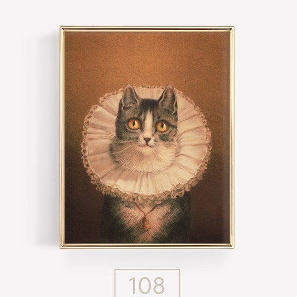 Cat Wearing Victorian Ruff | Vintage Art PRINTABLE | 5