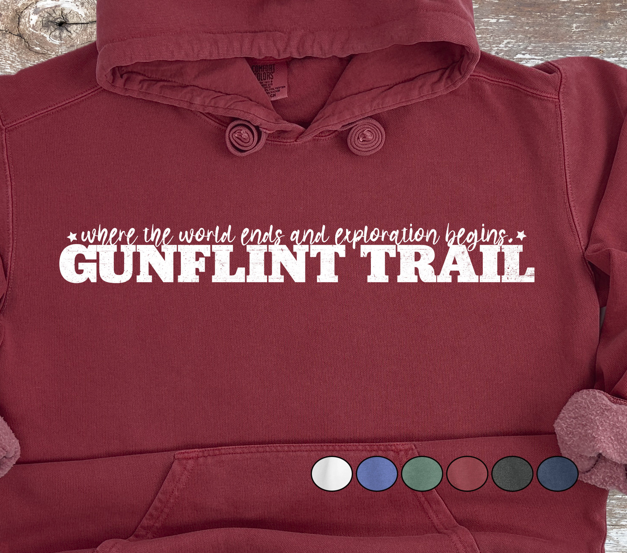 Gunflint Trail - World Ends & Exploration Begins | Hoodie, Unisex | Comfort Colors | BWCA | Boundary Waters Canoe Area | Minnesota MN Hoodie