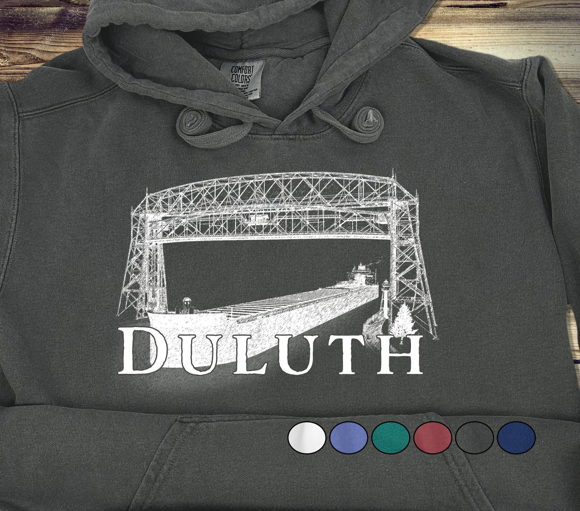 Duluth, Minnesota Lift Bridge| Hoodie, Unisex | Comfort Colors | Duluth Minnesota MN Hoodie