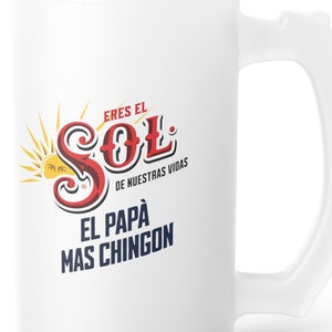Mexican Frosted Glass Custom Beer Mug. | Jarra de Cerveza Mexicano. | Regalo para Papa. | Regalo do Cumpleaños padre | Latino dad gift