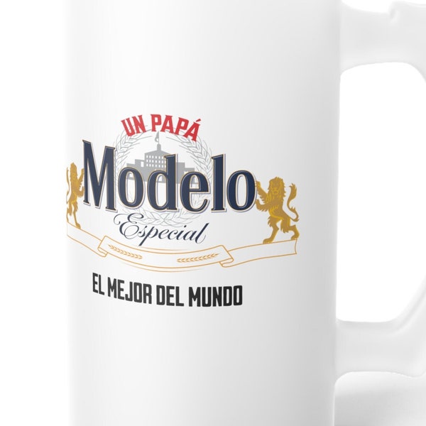 Mexican Frosted Glass Custom Beer Mug. | Jarra de Cerveza Mexicano. | Regalo para Papa. | Regalo do Cumpleaños padre | Papa Modelo