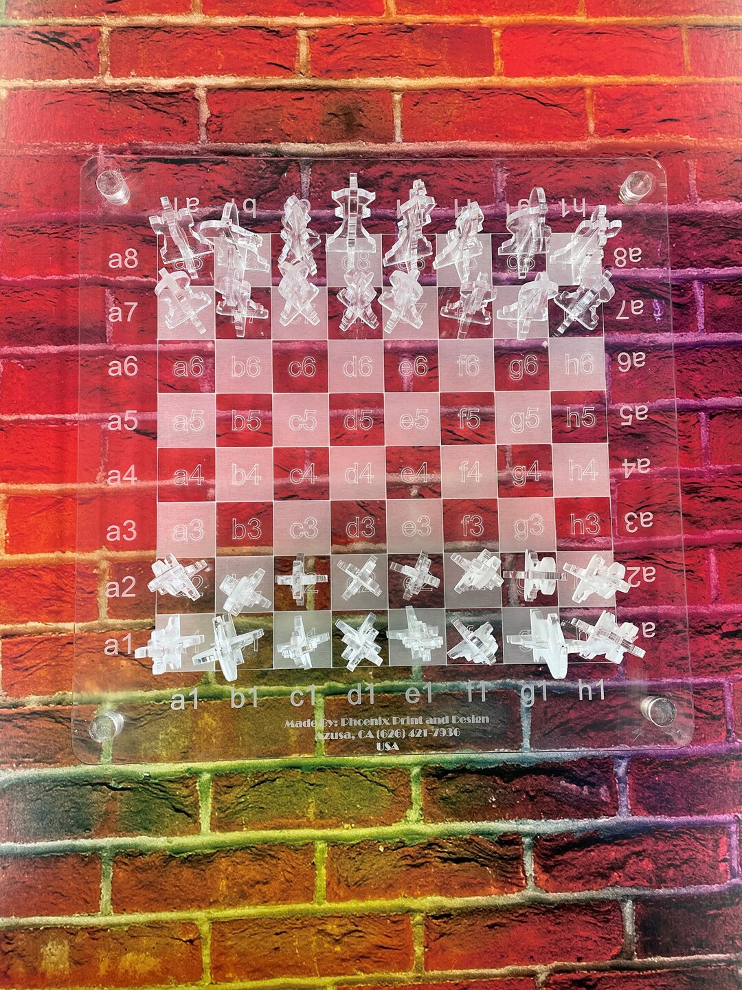 Custom Clear Acrylic Chess Board Etsy