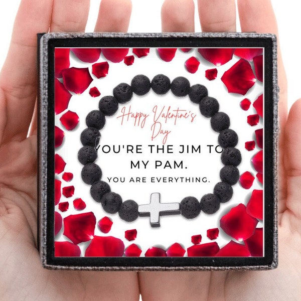 Valentine's Gift For Him- Jim and Pam The Office Fan- Men's Gift Idea 2024 Jewelry Valentine's Gift with Card in Box for Husband Boyfriend