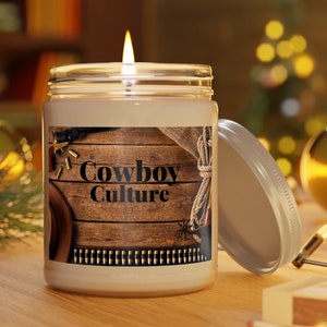 Cowboy Scented Candle: Western Rancher Gift, Natural Soy Wax