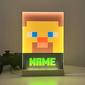 Enseigne personnalisée pour nom de veilleuse de jeu, cadeau pour joueur, amateur de jeux vidéo, enseigne lumineuse personnalisée pour gamertag, inscription personnalisée pour joueur de streamer