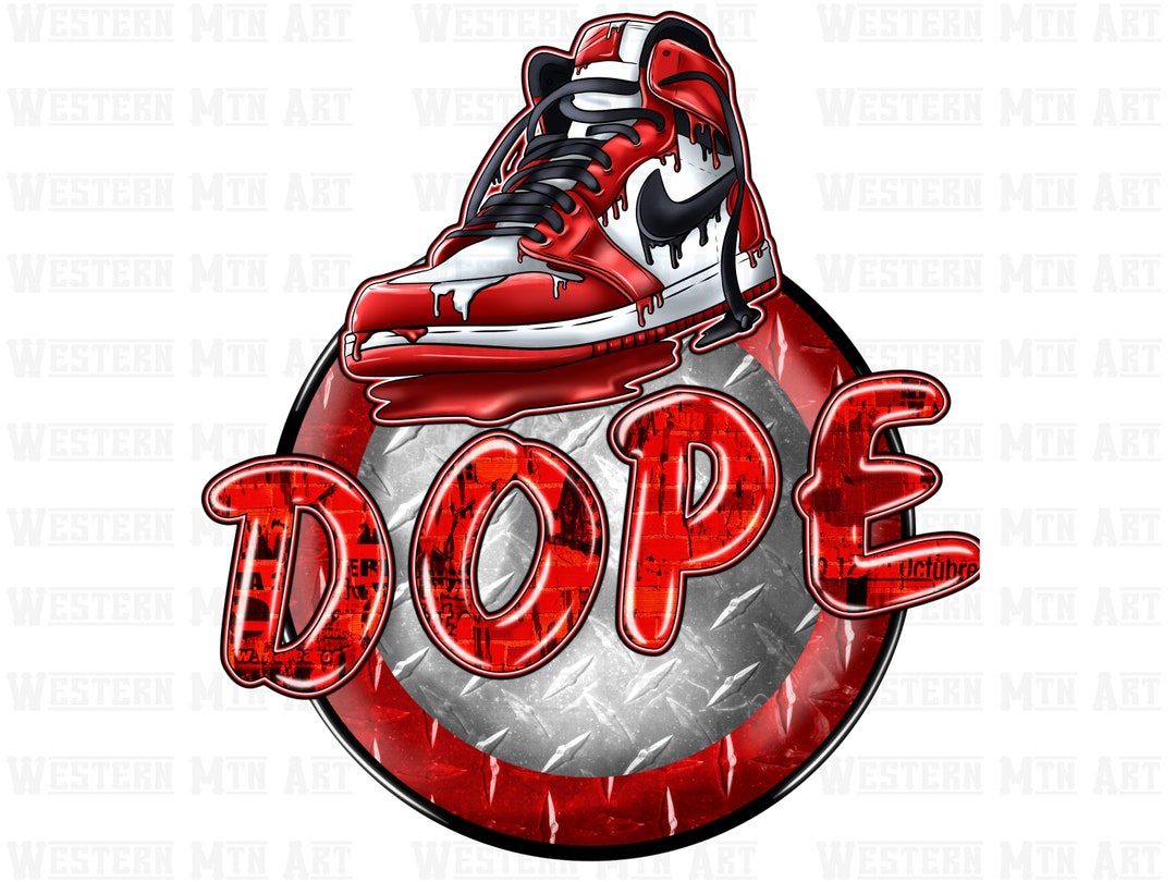 Dope Sneaker Sublimation Png Design Dripping Red Sneakers Png Etsy