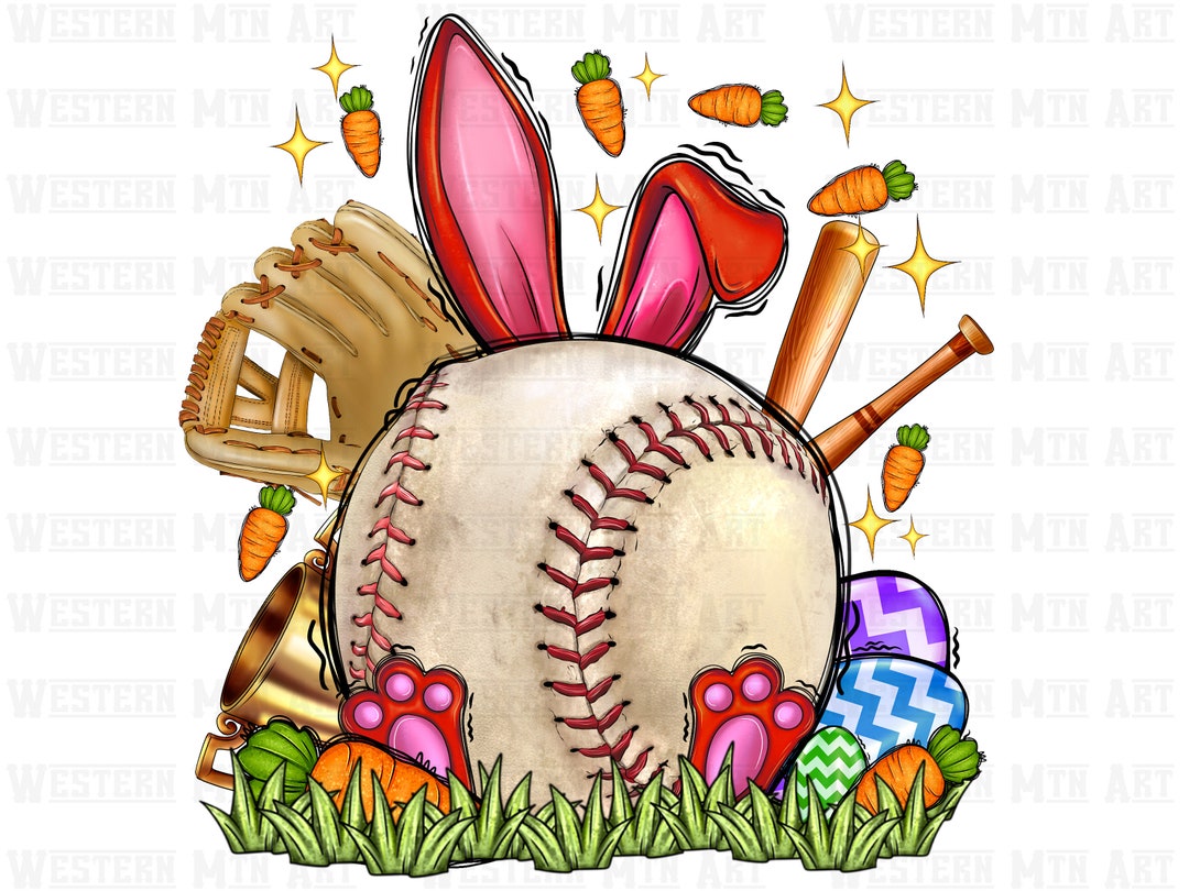 Baseball Easter Bunny Png Sublimation Design Easter Bunny Etsy