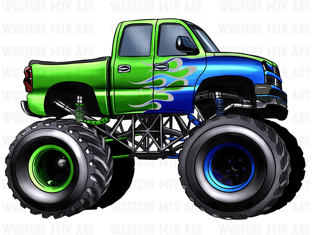Monster Truck Png Sublimation Design Download Truck Png - Etsy