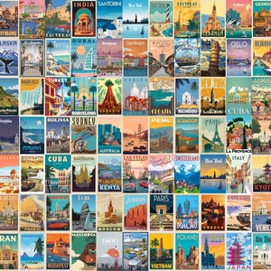 Vintage Traditional Travel Poster: Retro Artwork for Wanderlust Adventurers