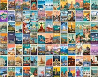 Vintage Traditional Travel Poster: Retro Artwork for Wanderlust Adventurers