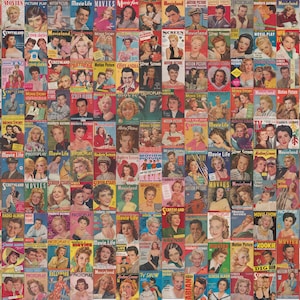 Old Movie Magazine Covers, Wall Collage Kit, Wall Decor, Vintage Magazine Covers, Retro Poster, Digital Download, 155 PCS