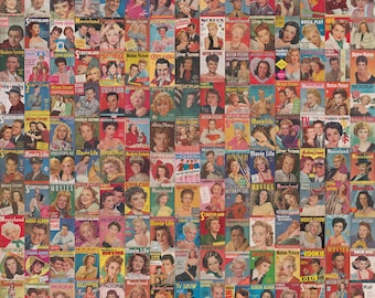 Vintage Movie Magazine Covers, Retro Wall Collage Kit (Digital Download)