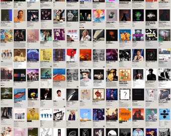 Póster minimalista de portada de álbum: 1300 piezas de arte musical para pared (descarga digital, 4 x 6 pulgadas)