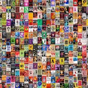 555 pósteres vintage de conciertos, kit de collage estético para pared, pósteres retro de bandas de música de alta calidad, pósteres de conciertos de música, estilo bohemio, vintage
