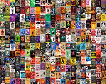 555 Vintage Band Posters, Music Wall Collage Kit (Digital Download)