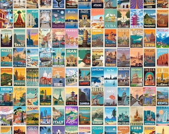 Vintage traditionele reisposter: retrokunstwerk voor Wanderlust-avonturiers