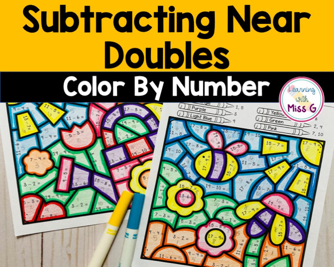 Subtracting With Near Doubles Color by Number Worksheets Etsy