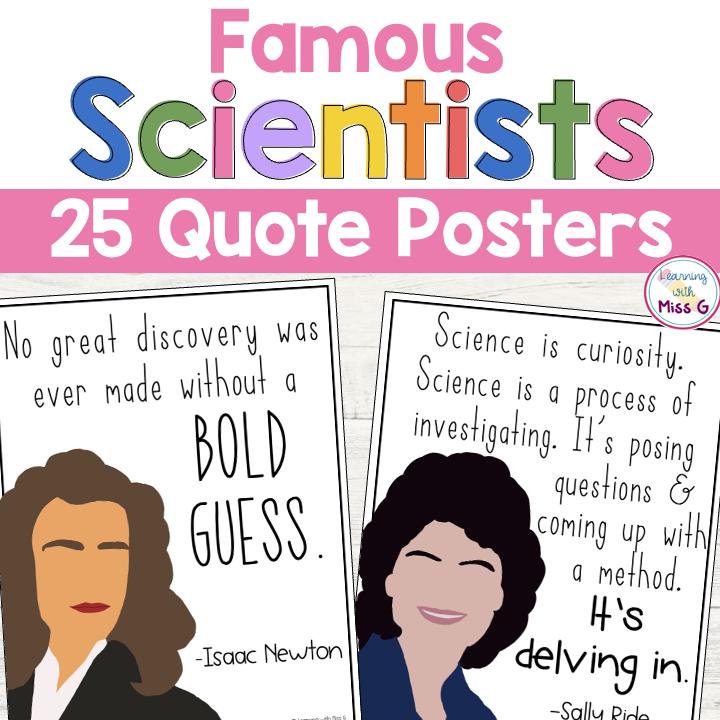 Famous Scientists Quote Posters for Bulletin Boards - Classroom Decor