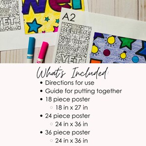 Growth Mindset Coloring Poster – Believe in the Power of yet (digital ...