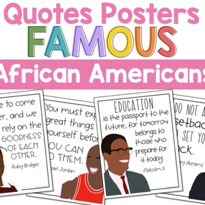 Black History Month Classroom Decor Quote Posters - Famous African Americans Bulletin Board