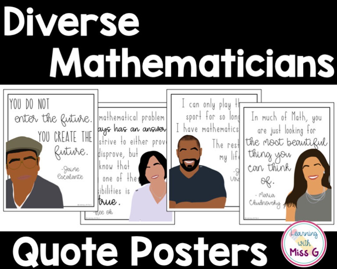 Diverse and Famous Mathematicians Bulletin Board Posters Etsy