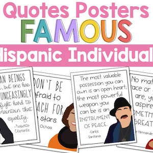 Hispanic Heritage Month Bulletin Board Quote Posters Famous Latinx Individuals