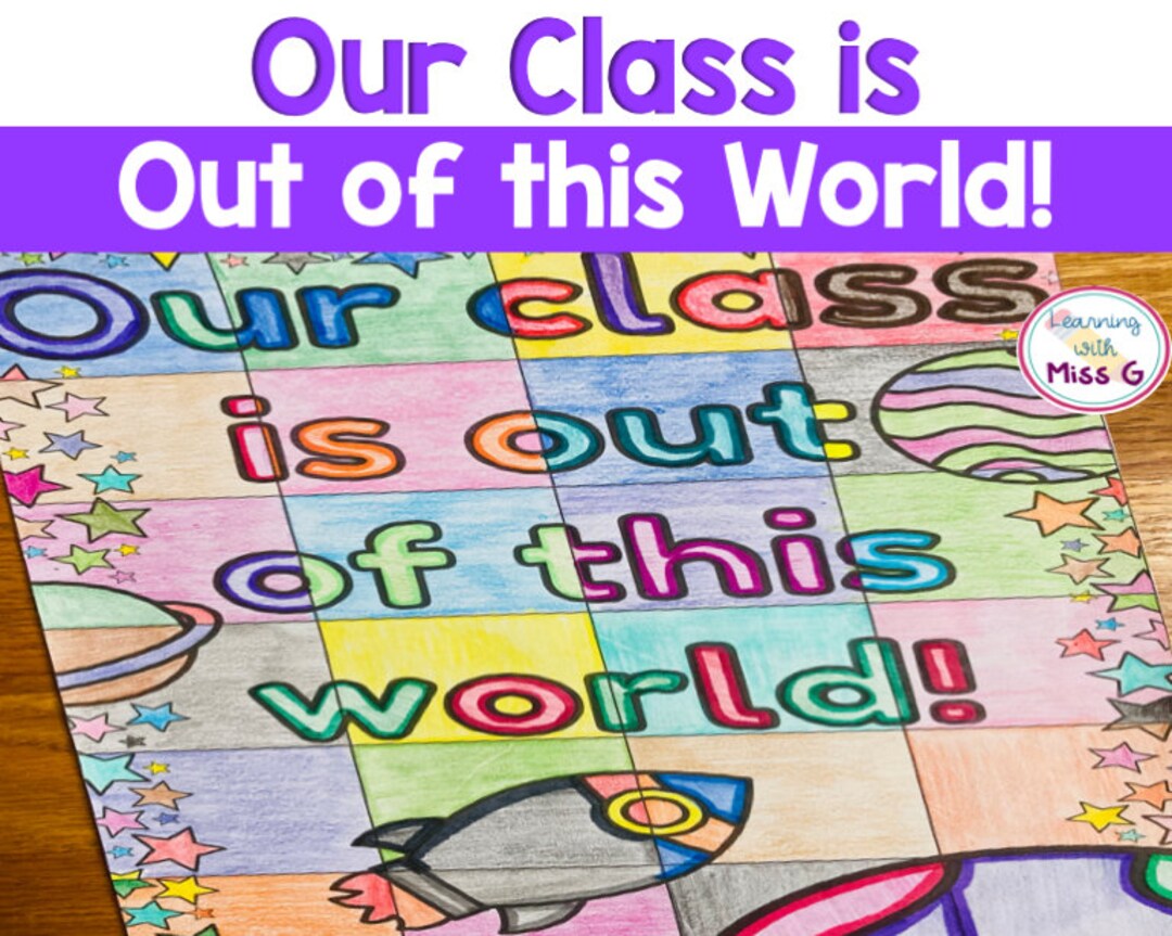 Space Theme Class Decor - Collaborative Poster for Team Building During ...