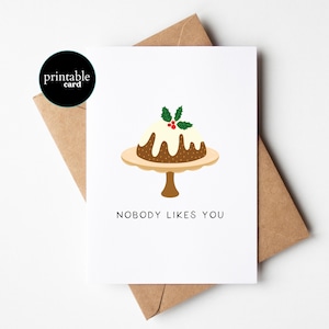 Funny Christmas Card - Nobody Likes You - Sarcastic Christmas Card, Adult Christmas Card, Snarky Holiday Card, Rude Christmas Card