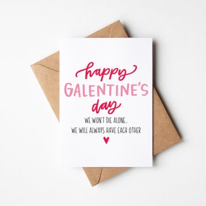 Carte de Saint-Valentin pour amis célibataires - Carte de Saint-Valentin hilarante, amis pour toujours - Embrassez l'amour !