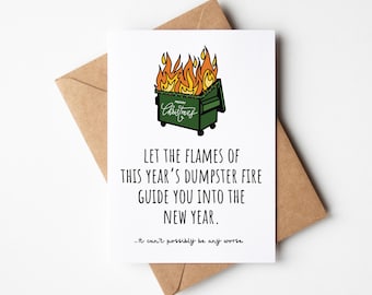 Carte de Noël amusante - Laissez les flammes de l'incendie de cette année vous guider dans la nouvelle année. Ça ne peut pas être pire
