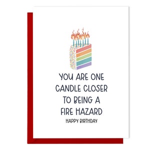 Carte d'anniversaire amusante pour un ami – Vous êtes une bougie plus proche d'être un risque d'incendie – Carte d'anniversaire 40e pour sœur, carte d'anniversaire impertinente