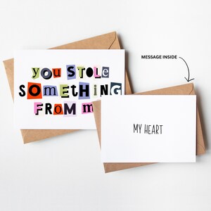 Carte de Saint-Valentin amusante – Design inspiré de la note de rançon – Exprimez votre amour avec une touche